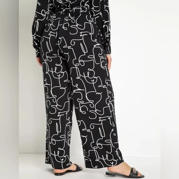 NWT- Printed Wide Leg Pant - Picture 2 of 4